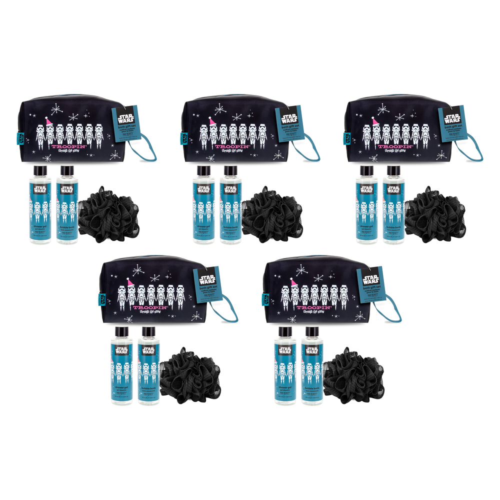 Disney Star Wars Stormtrooper Christmas Bag Gift Set 4PC Bath Set Pack of 5