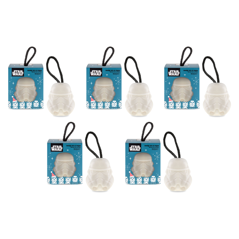 Disney Star Wars Christmas Stormtrooper Soap on a Rope Stocking Filler Pack of 5