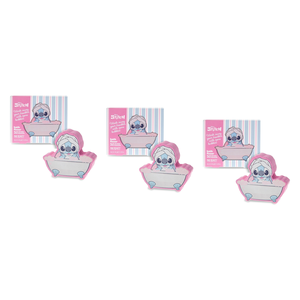 Disney Stitch Pamper Bath Fizzer 170g Bubble Bath Bomb Gift Pack of 3