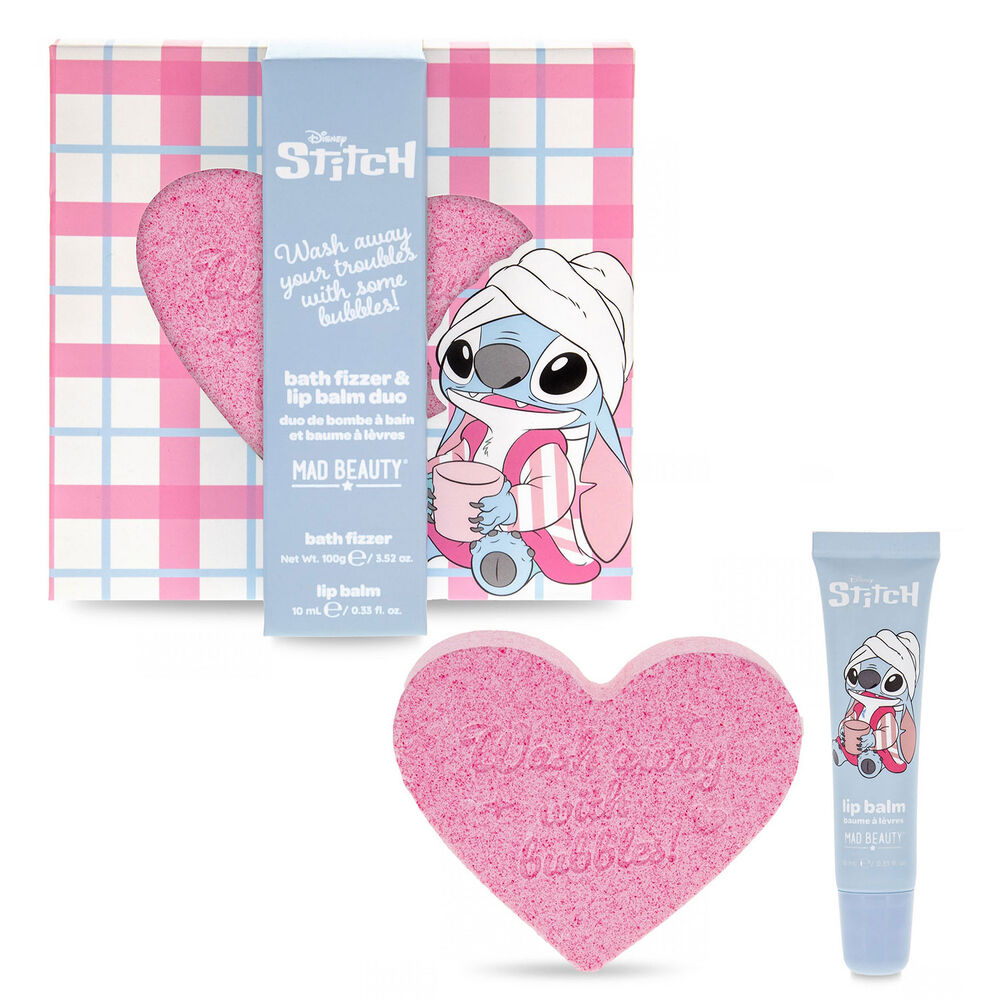 Disney Stitch Pamper Bath Fizzer and Lip Balm Gift Set 2PC