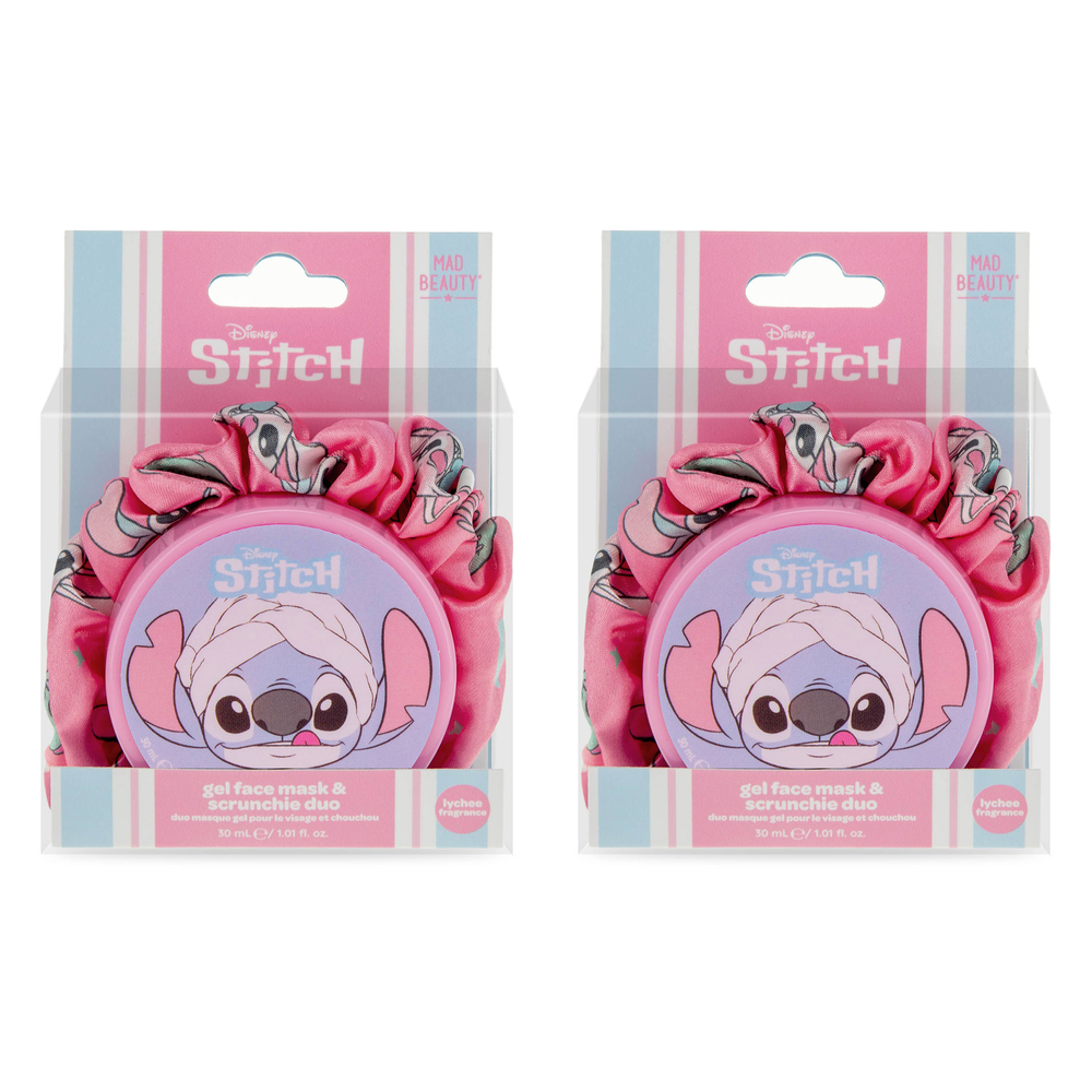 Disney Stitch Pamper Gel Face Mask and Scrunchie Gift Set 2PC Pack of 2