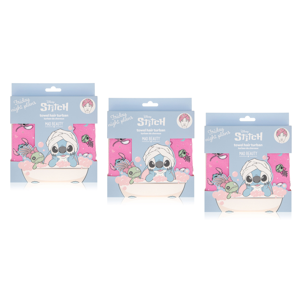 Disney Stitch Pamper Hair Turban Microfiber Towel Wrap Lilo and Stitch Pack of 3