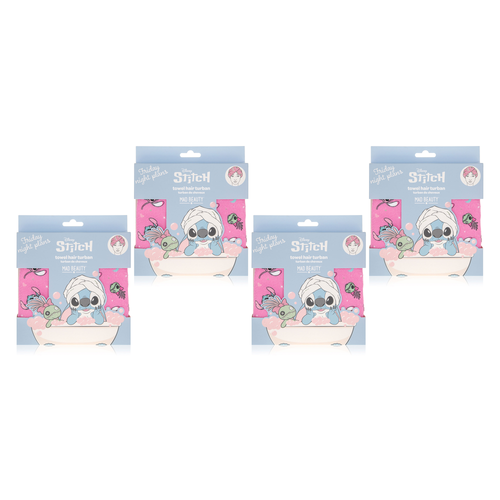 Disney Stitch Pamper Hair Turban Microfiber Towel Wrap Lilo and Stitch Pack of 4