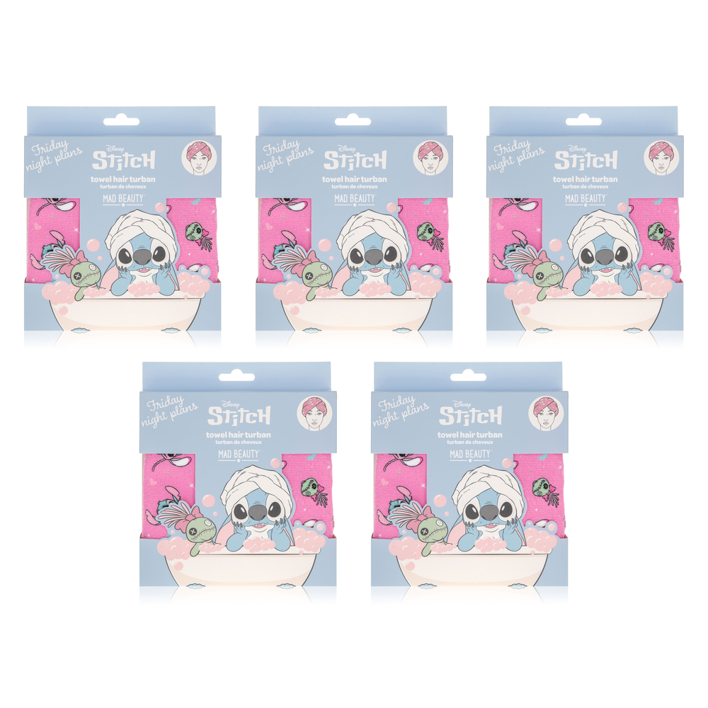 Disney Stitch Pamper Hair Turban Microfiber Towel Wrap Lilo and Stitch Pack of 5