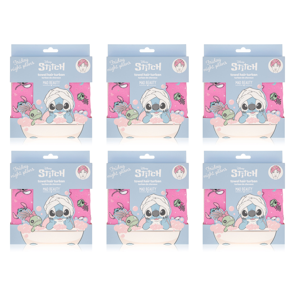 Disney Stitch Pamper Hair Turban Microfiber Towel Wrap Lilo and Stitch Pack of 6