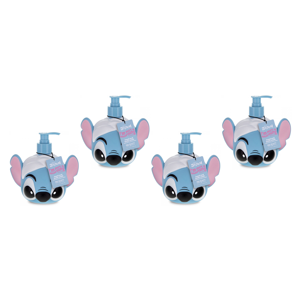 Disney Stitch Pamper Hand and Body Wash 500ml Novelty Pump Bottle Pack of 4