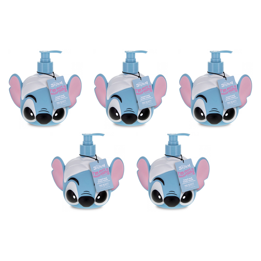 Disney Stitch Pamper Hand and Body Wash 500ml Novelty Pump Bottle Pack of 5