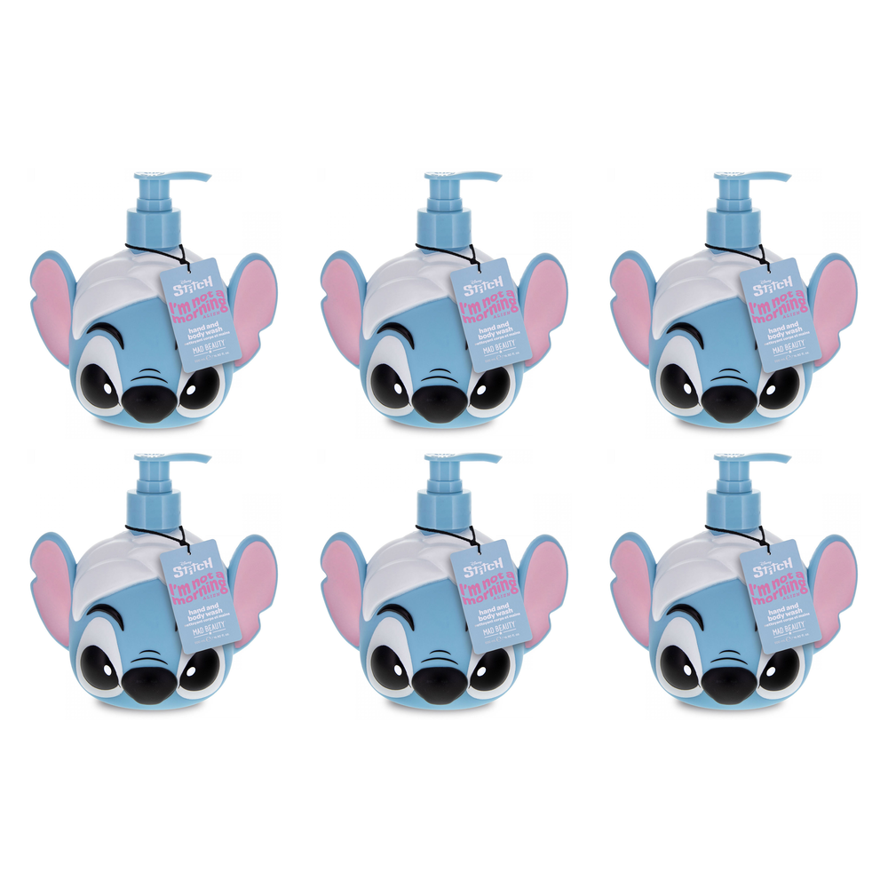 Disney Stitch Pamper Hand and Body Wash 500ml Novelty Pump Bottle Pack of 6
