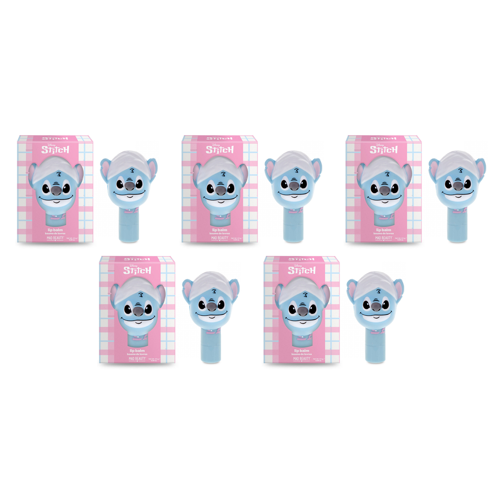 Disney Stitch Pamper Lip Balm Novelty Character Cap Lilo and Stitch Pack of 5