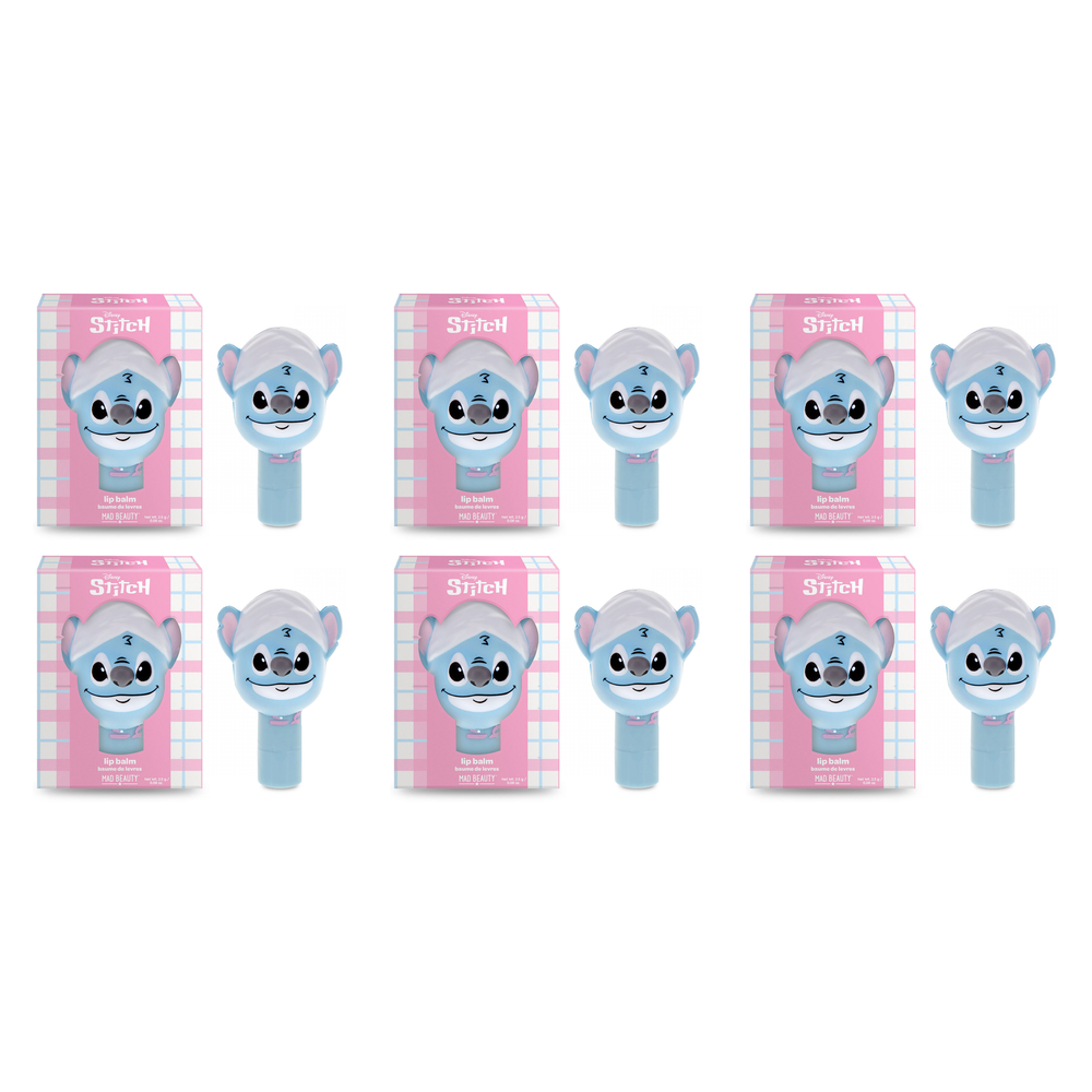 Disney Stitch Pamper Lip Balm Novelty Character Cap Lilo and Stitch Pack of 6