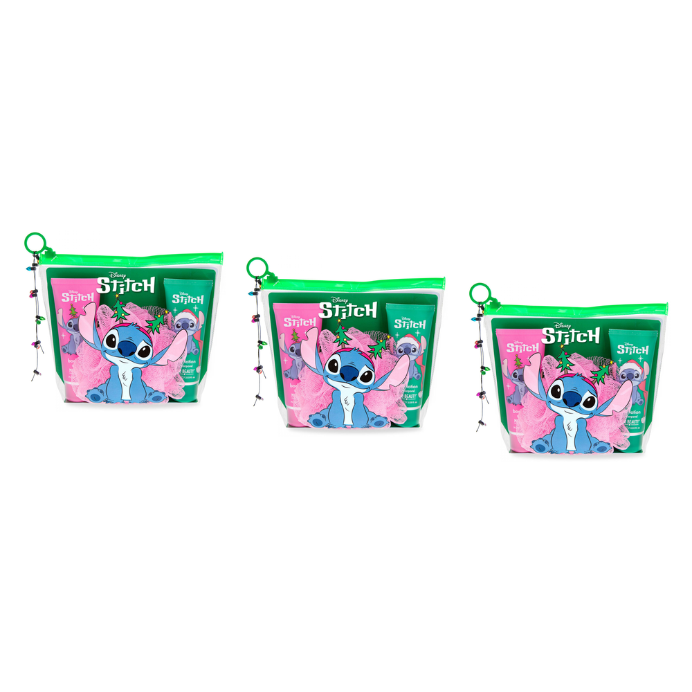 Disney Stitchmas Bath and Body Set PVC Pouch Lilo and Stitch Pack of 3