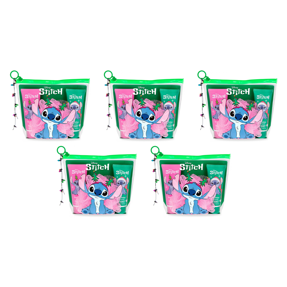 Disney Stitchmas Bath and Body Set PVC Pouch Lilo and Stitch Pack of 5