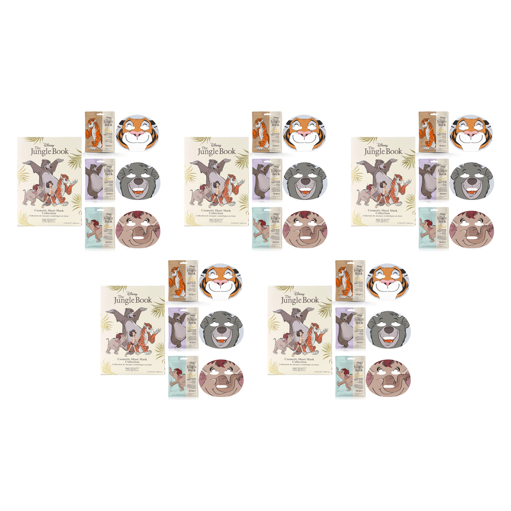Disney Jungle Book Cosmetic Sheet Mask Collection 3 x 25ml Pack of 5