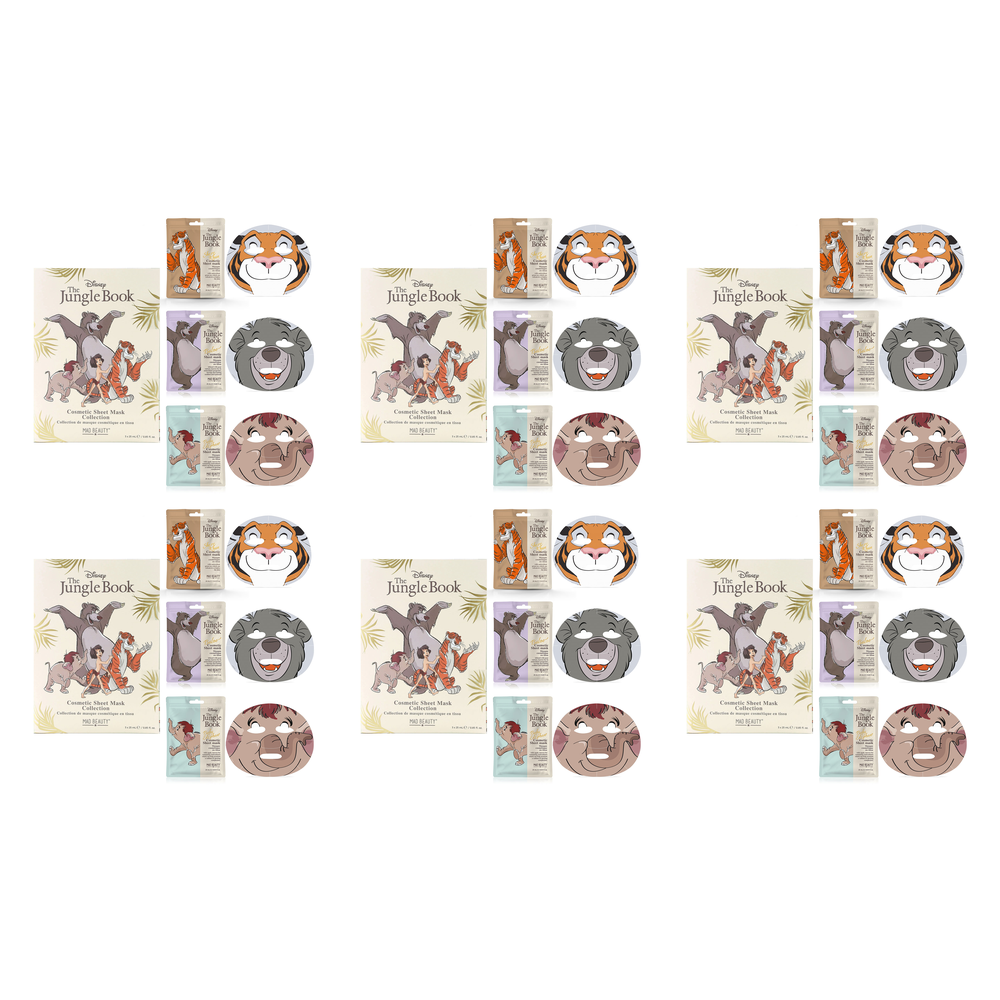 Disney Jungle Book Cosmetic Sheet Mask Collection 3 x 25ml Pack of 6
