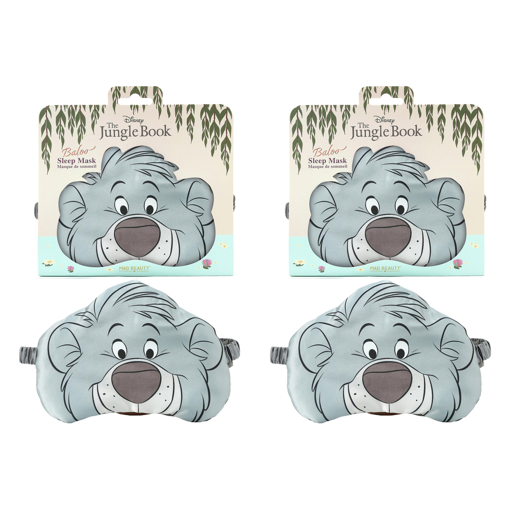 Disney The Jungle Book Baloo Sleep Mask Plush Bear Face Eye Mask Pack of 2
