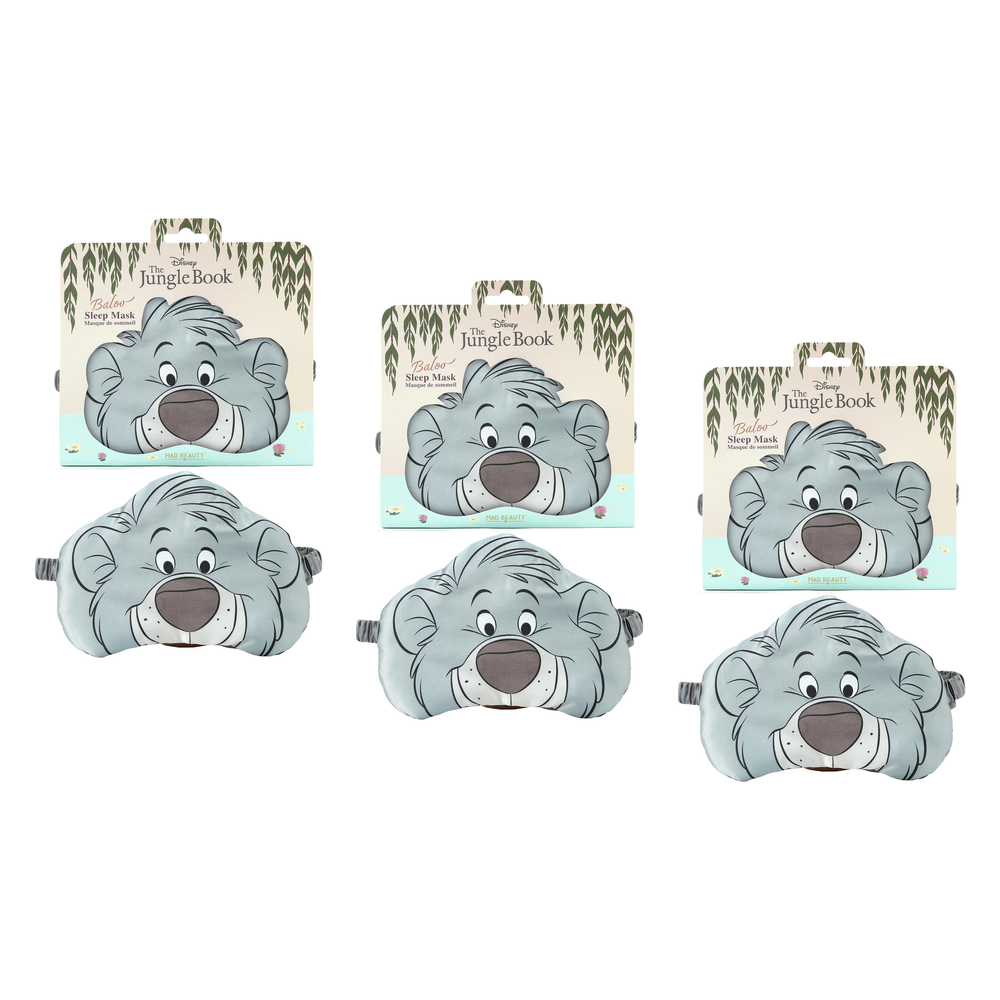 Disney The Jungle Book Baloo Sleep Mask Plush Bear Face Eye Mask Pack of 3