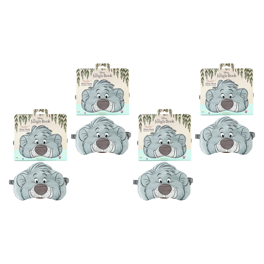 Disney The Jungle Book Baloo Sleep Mask Plush Bear Face Eye Mask Pack of 4