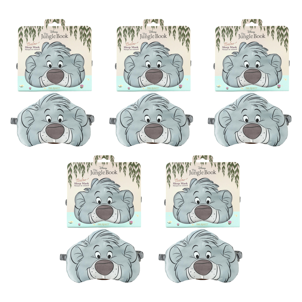 Disney The Jungle Book Baloo Sleep Mask Plush Bear Face Eye Mask Pack of 5
