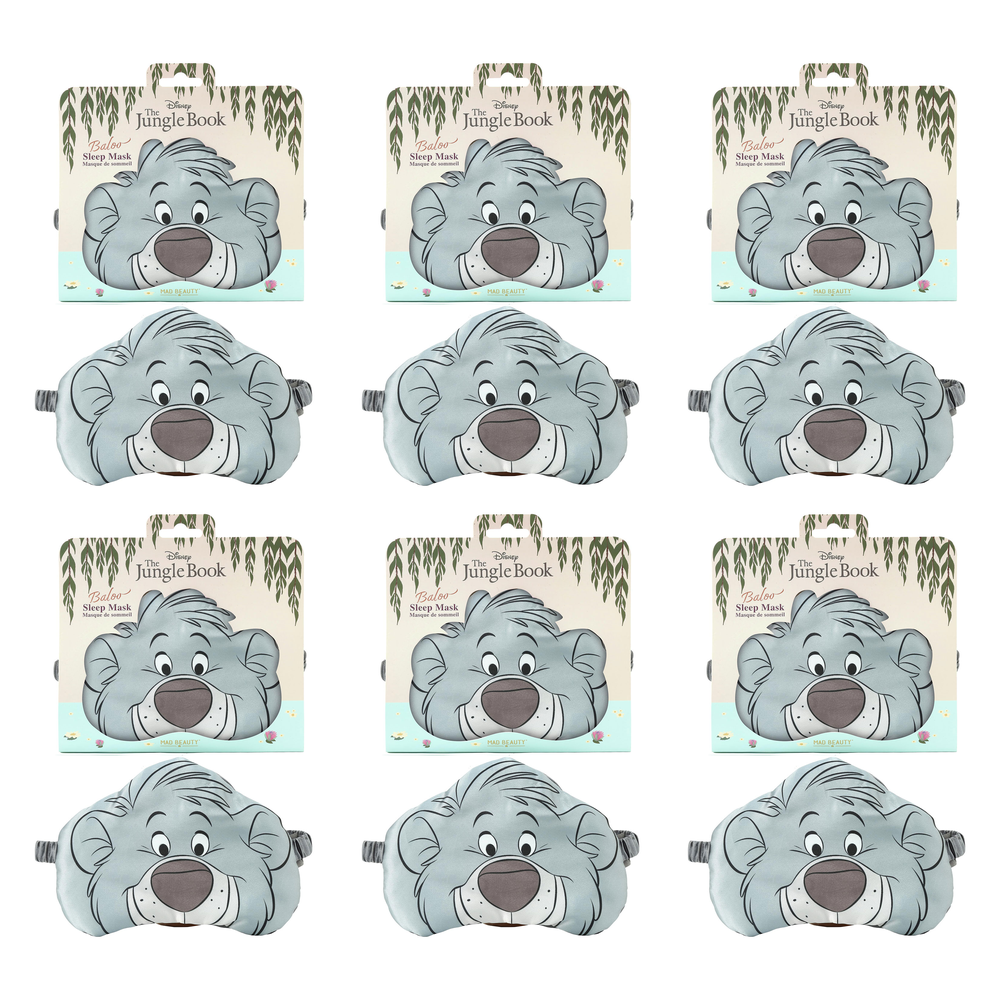 Disney The Jungle Book Baloo Sleep Mask Plush Bear Face Eye Mask Pack of 6