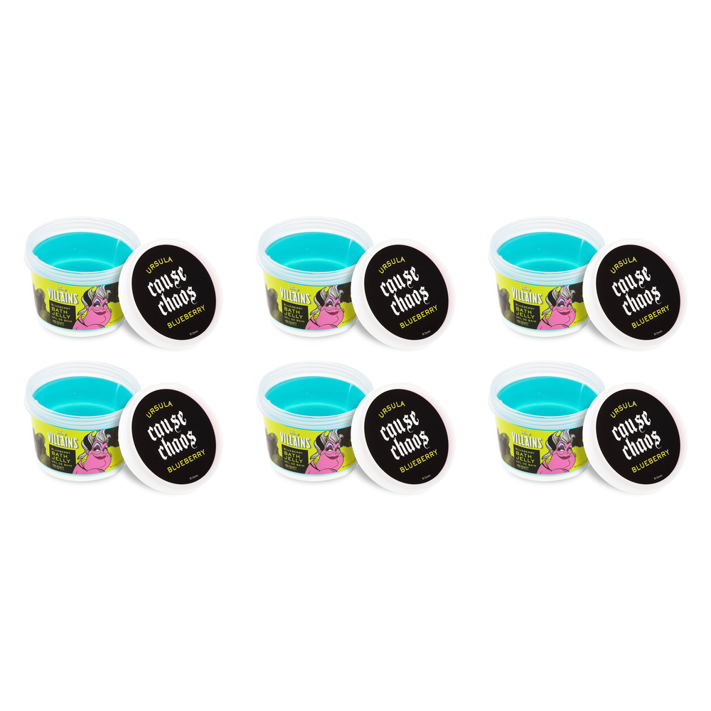 Disney Villains Ursula Bath Jelly 95g Blueberry Cause Chaos Gift Pack of 6