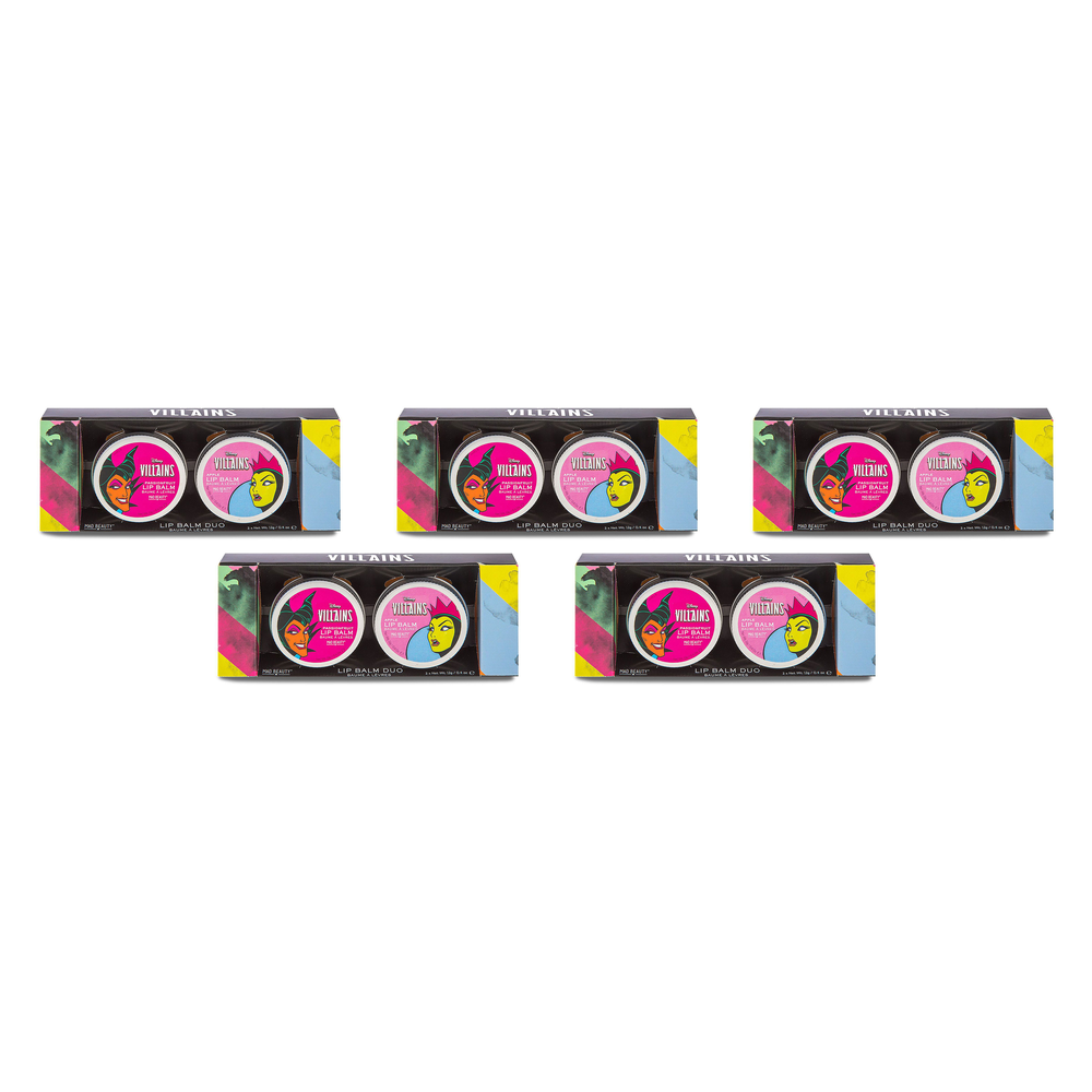 Disney Villains Lip Balm Duo 2x12g Maleficent Evil Queen Tins Pack of 5