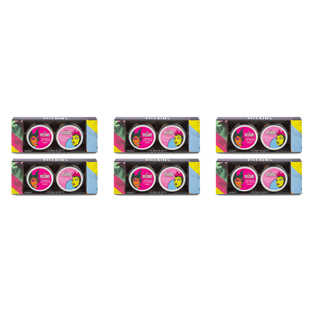 Disney Villains Lip Balm Duo 2x12g Maleficent Evil Queen Tins Pack of 6