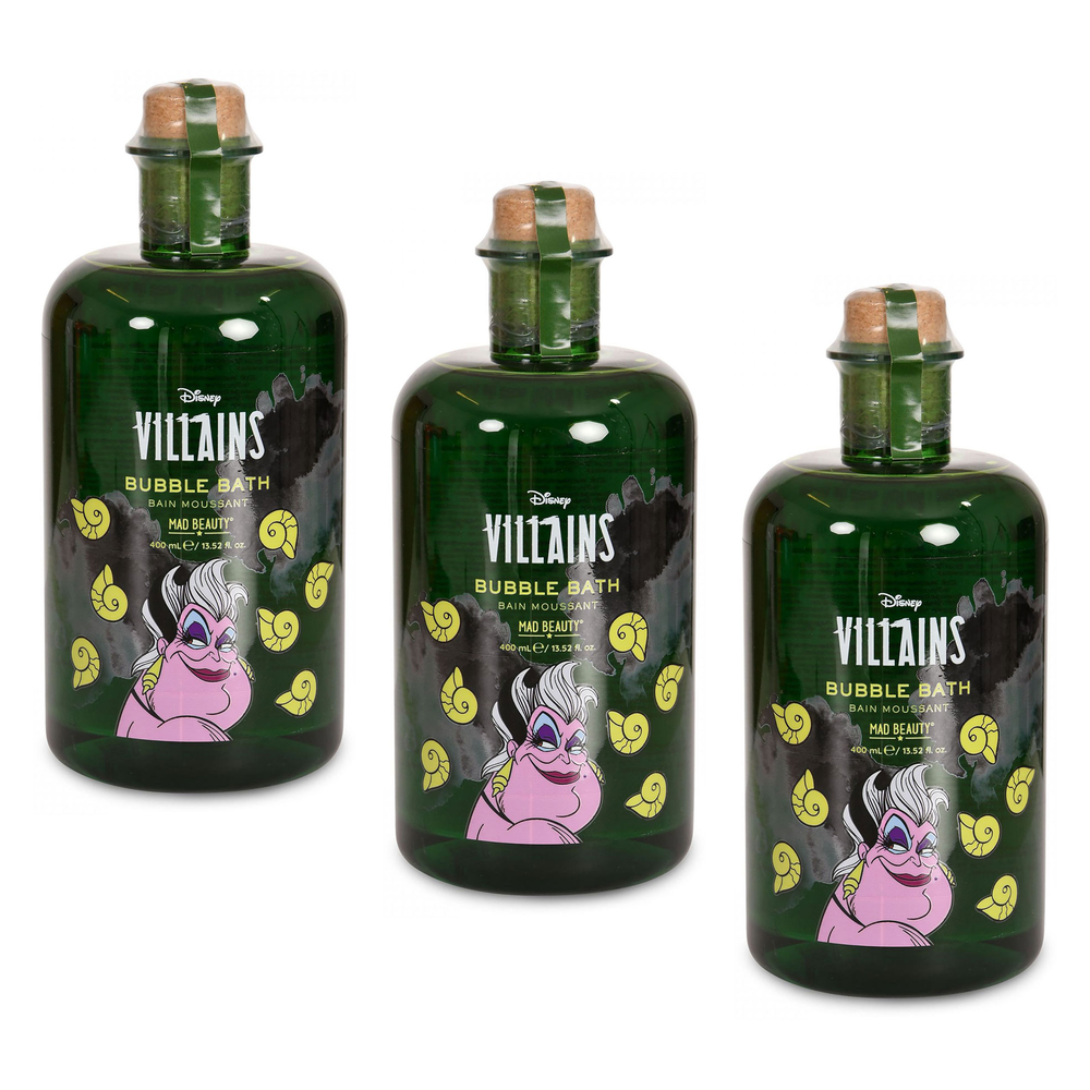 Disney Villains Ursula Bubble Bath 400ml Mad Beauty Little Mermaid Pack of 3