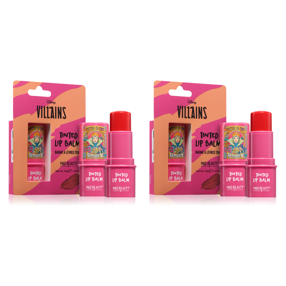 Disney Villains Evil Queen Tinted Lip Balm 5g Mad Beauty Snow White Pack of 2