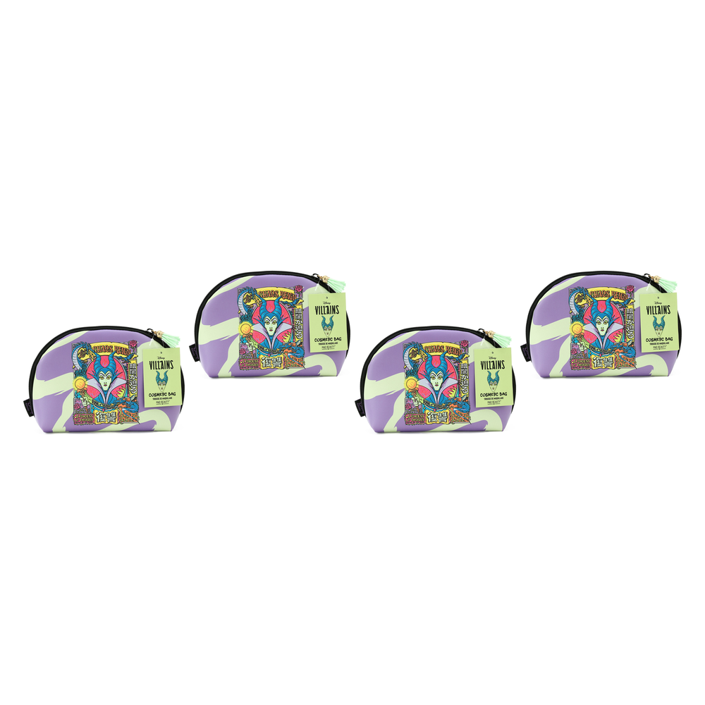 Disney Villains Maleficent Cosmetic Bag 23x6.5x14.5cm Mad Beauty Pack of 4