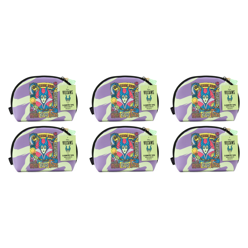 Disney Villains Maleficent Cosmetic Bag 23x6.5x14.5cm Mad Beauty Pack of 6