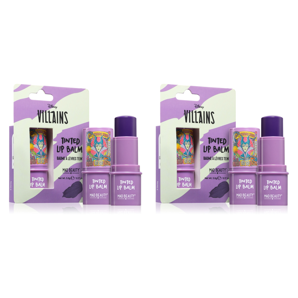 Disney Villains Maleficent Tinted Lip Balm 5g Mad Beauty Sleeping Pack of 2