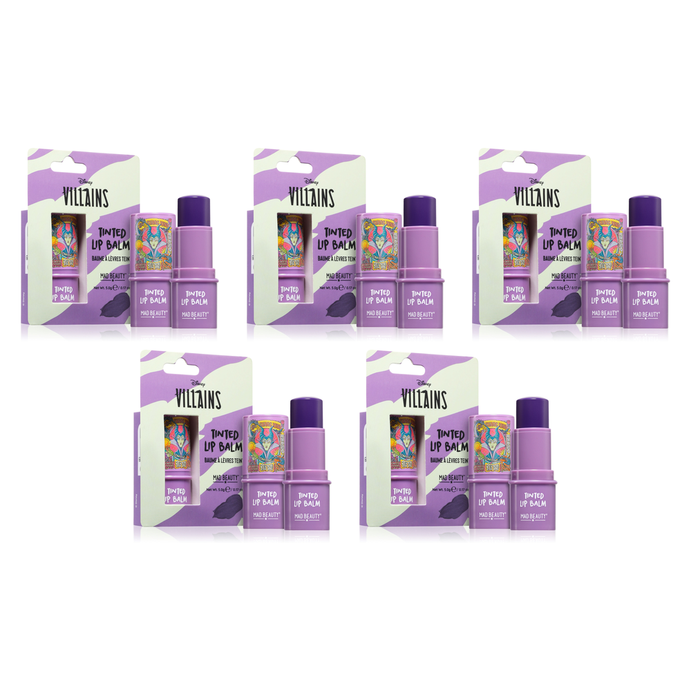 Disney Villains Maleficent Tinted Lip Balm 5g Mad Beauty Sleeping Pack of 5