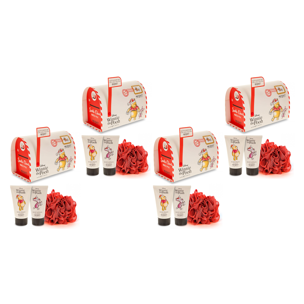 Disney Winnie the Pooh Festive Bath and Body Set 2x75ml Mad Beauty Pack of 4