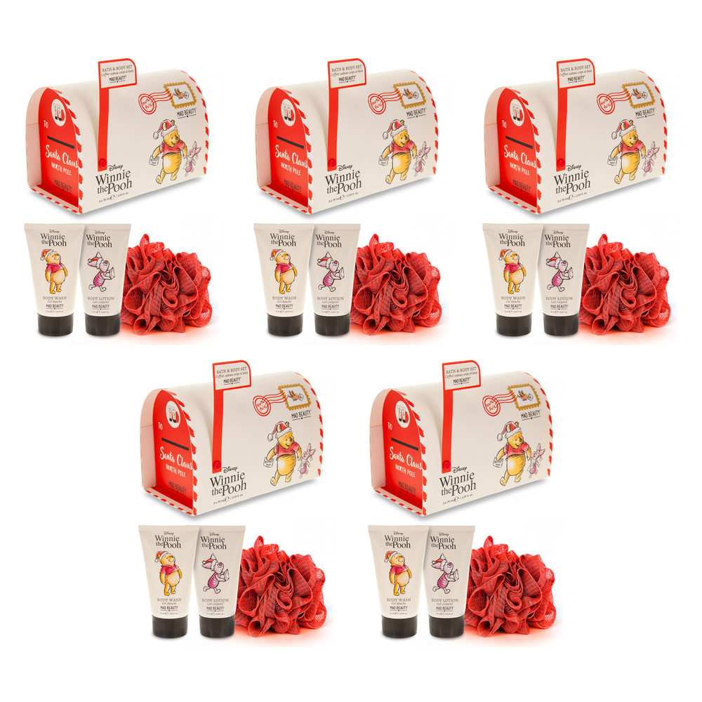 Disney Winnie the Pooh Festive Bath and Body Set 2x75ml Mad Beauty Pack of 5