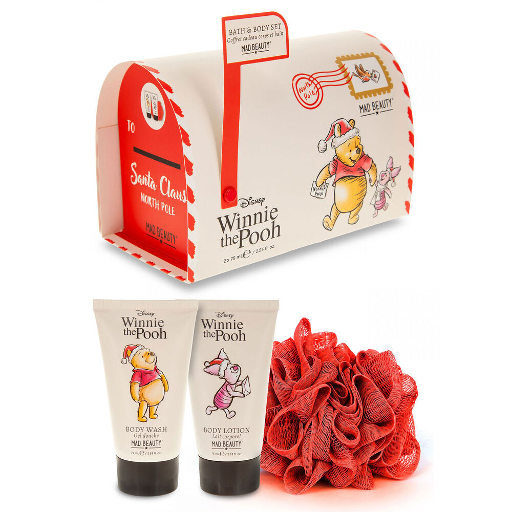Disney Winnie the Pooh Festive Bath and Body Set 2x75ml Mad Beauty Xmas Gift
