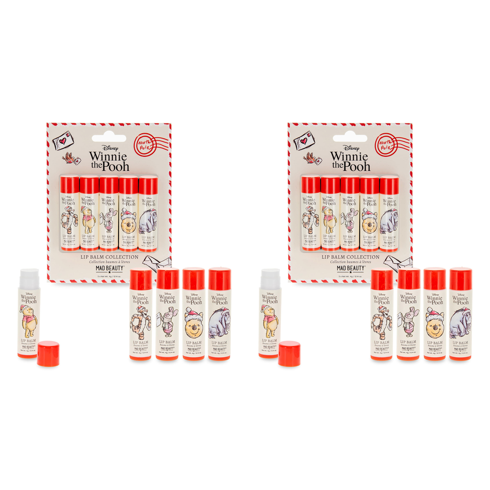 Disney Winnie the Pooh Festive Lip Balm Gift Set 5PC 4g Pack of 2