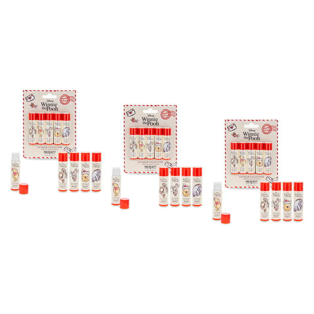 Disney Winnie the Pooh Festive Lip Balm Gift Set 5PC 4g Pack of 3