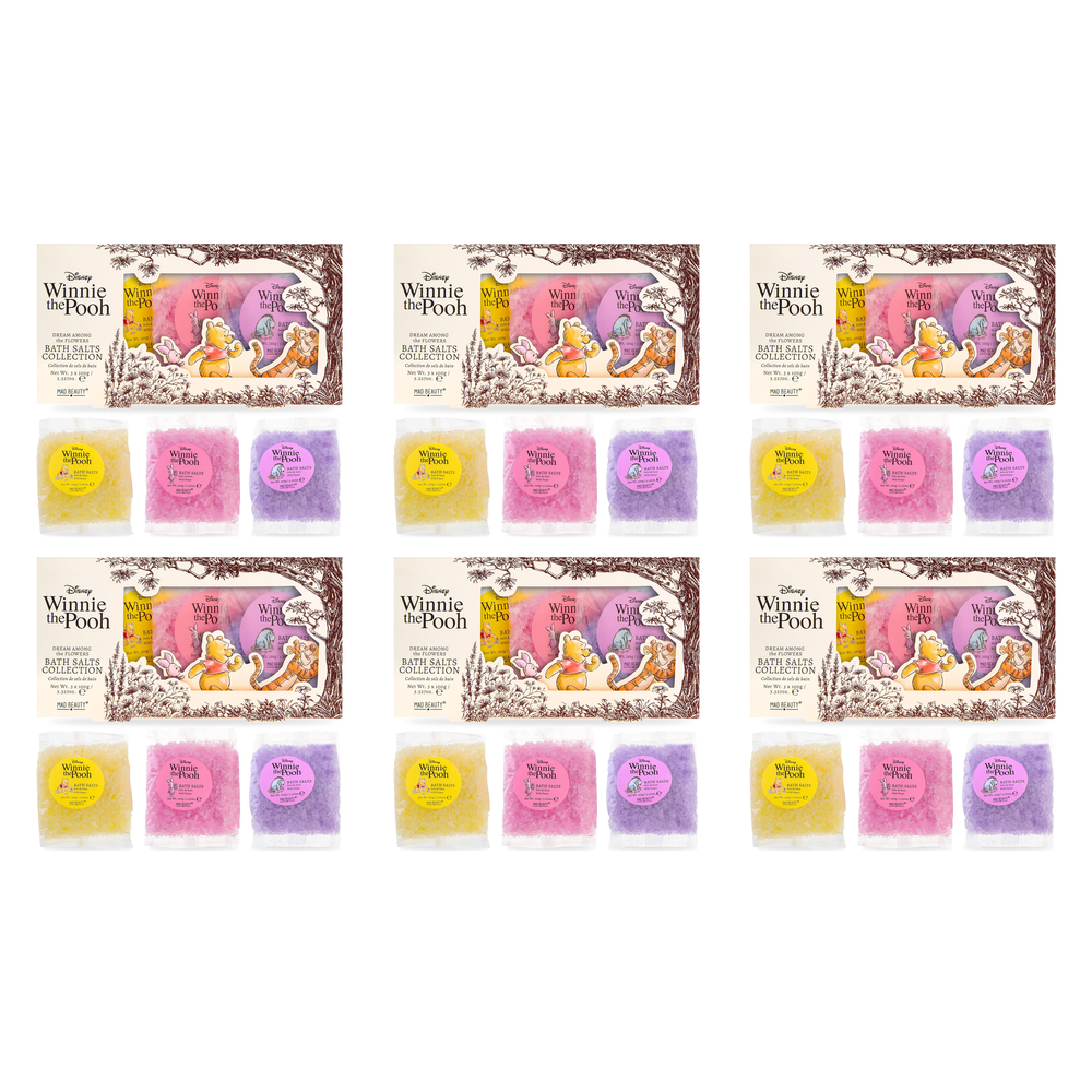 Disney Winnie the Pooh Bath Salt Trio 3 x 100g Gift Set Pack of 6