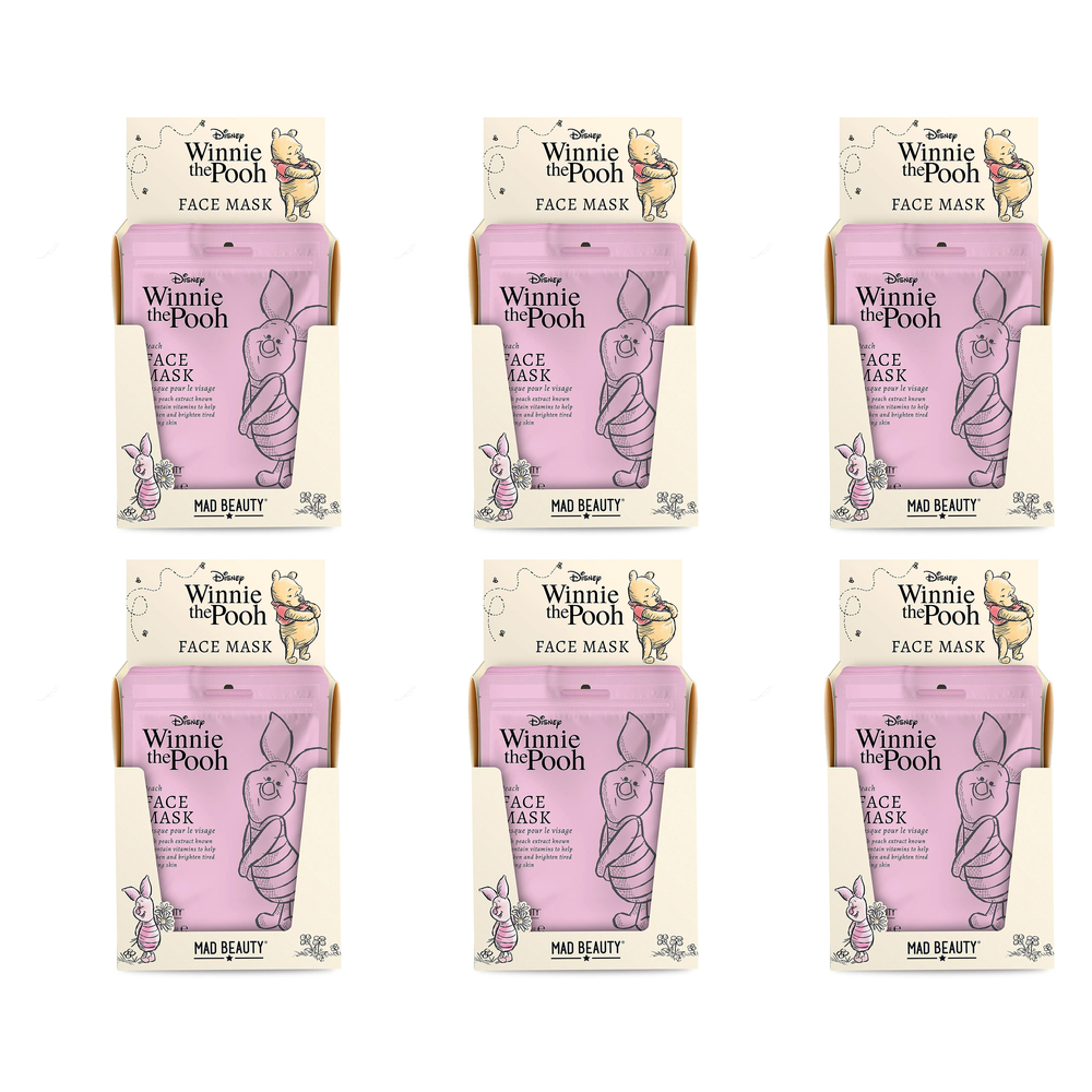 Disney Winnie the Pooh Piglet Face Sheet Mask 25g CDU 12 Pack of 6