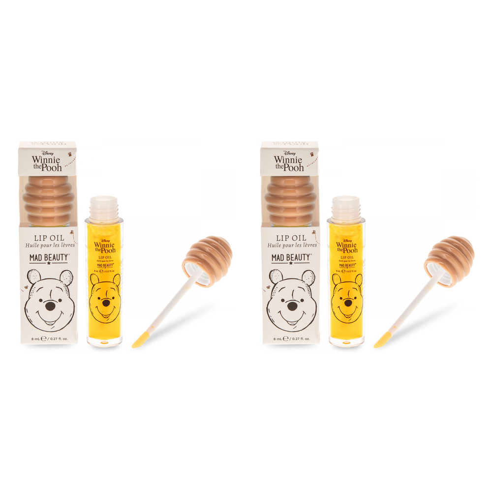 Disney Winnie the Pooh Lip Oil 8ml Mad Beauty Honey Pot Kids Gift Pack of 2