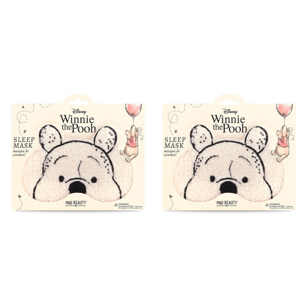 Disney Winnie the Pooh Sleep Mask Mad Beauty Plush Sherpa Eye Mask Pack of 2
