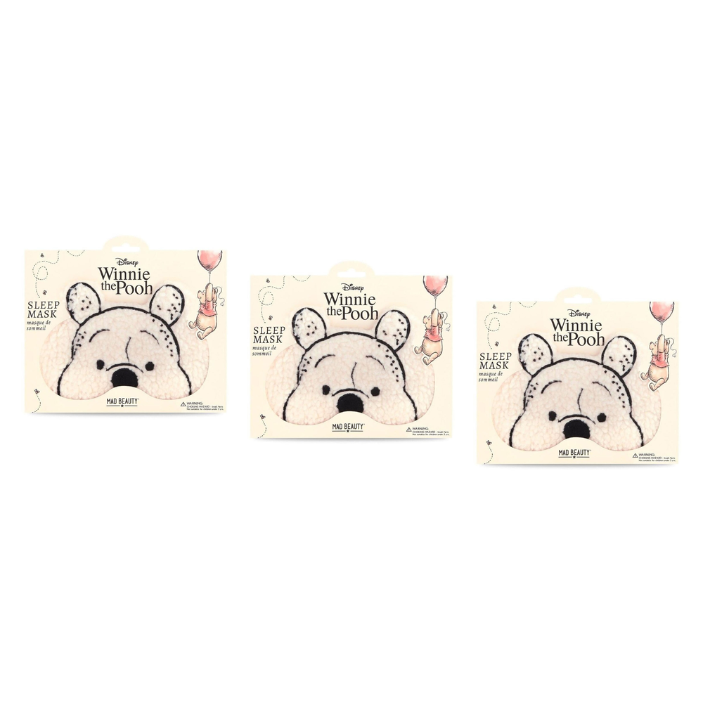 Disney Winnie the Pooh Sleep Mask Mad Beauty Plush Sherpa Eye Mask Pack of 3