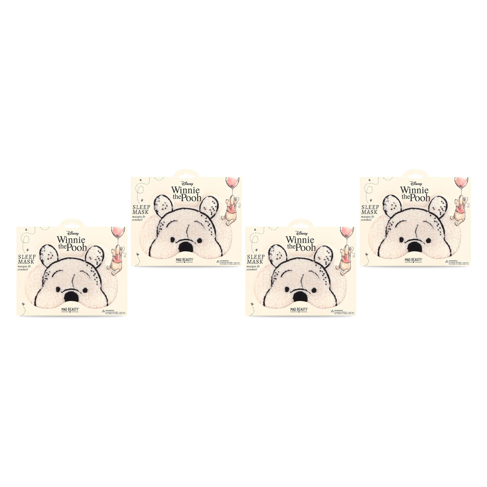 Disney Winnie the Pooh Sleep Mask Mad Beauty Plush Sherpa Eye Mask Pack of 4