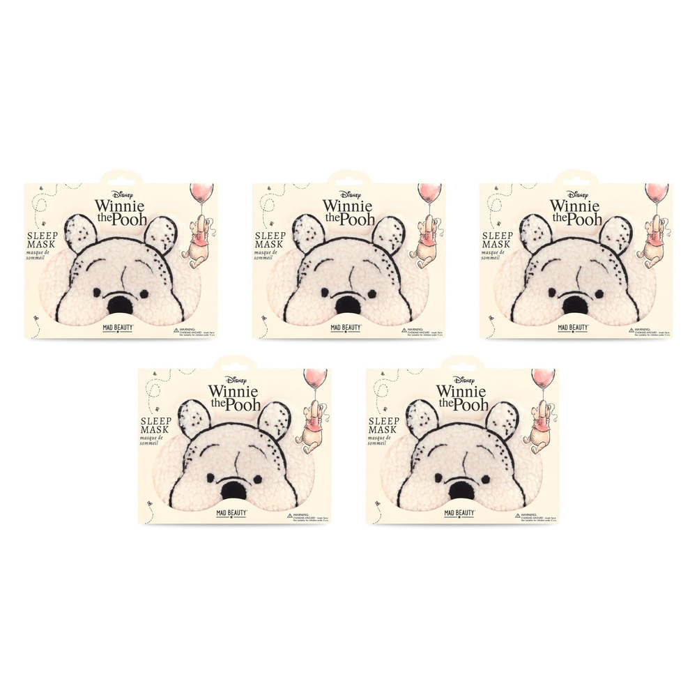 Disney Winnie the Pooh Sleep Mask Mad Beauty Plush Sherpa Eye Mask Pack of 5