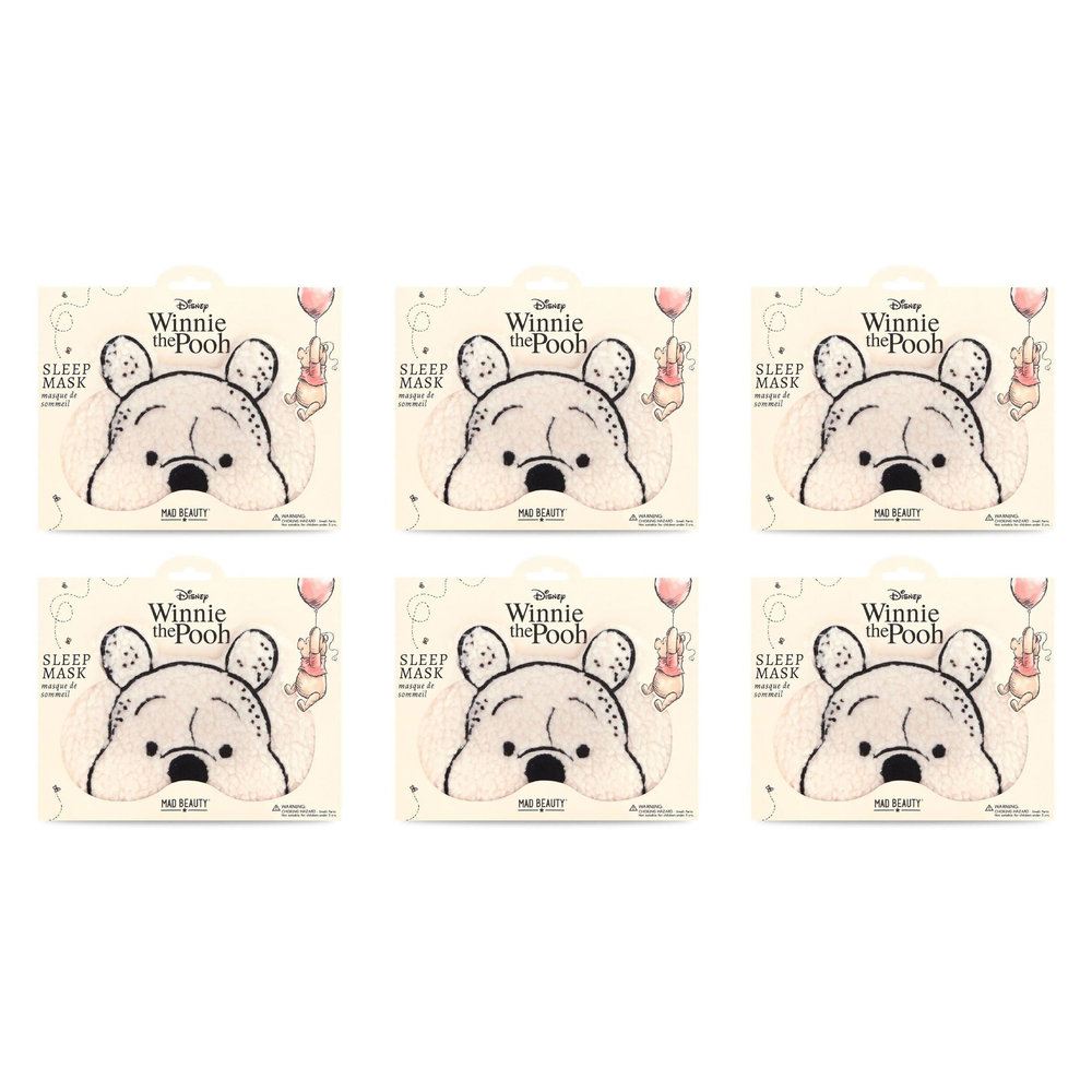 Disney Winnie the Pooh Sleep Mask Mad Beauty Plush Sherpa Eye Mask Pack of 6