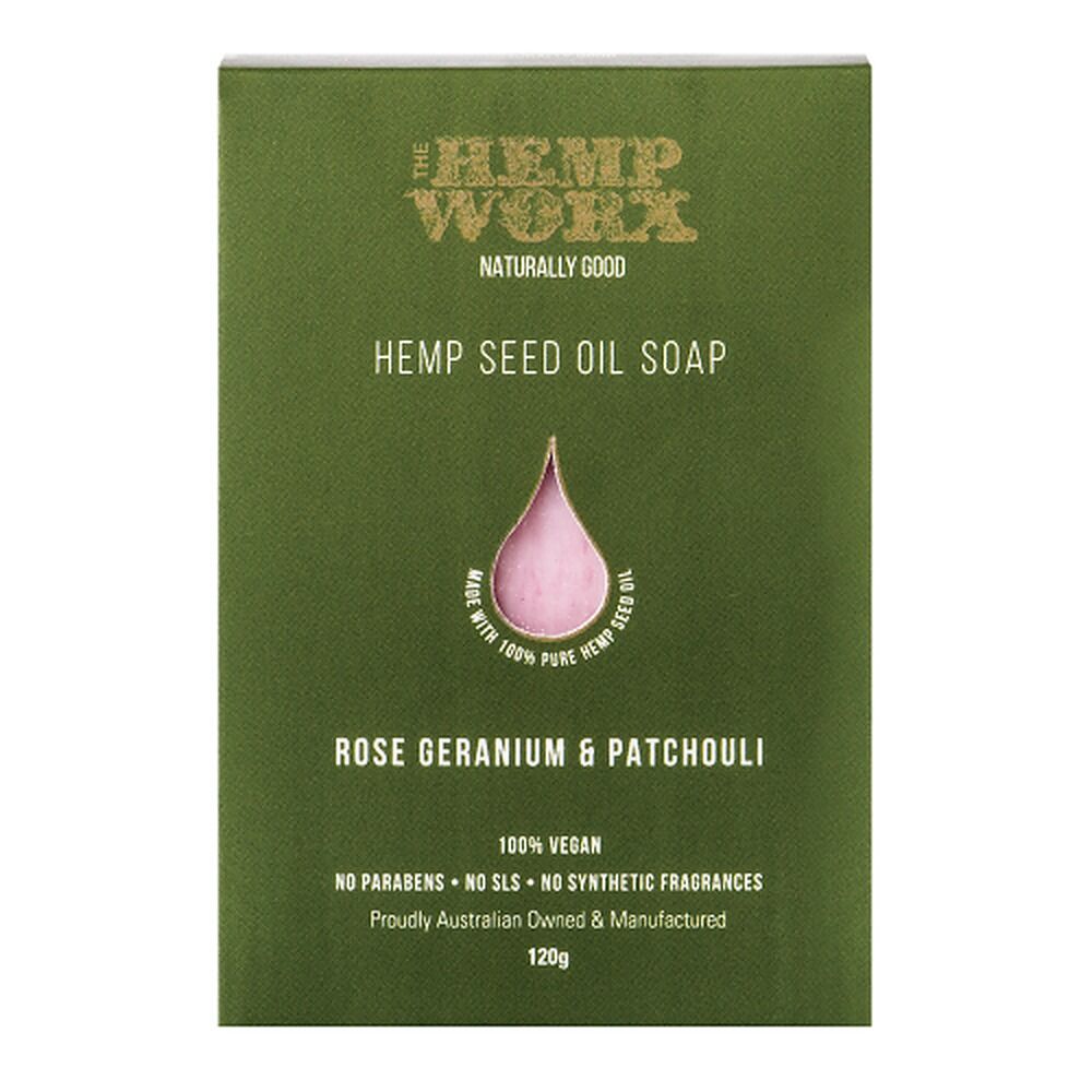 Hemp Worx Rose Geranium & Patchouli Soap 120g