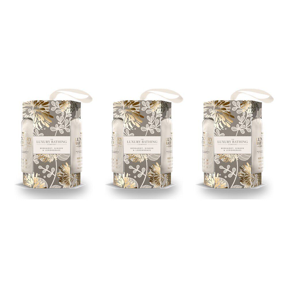 Luxury Bathing Co Bergamot Ginger & Lemongrass Gift Set 2 x 100mL Bundle of 3
