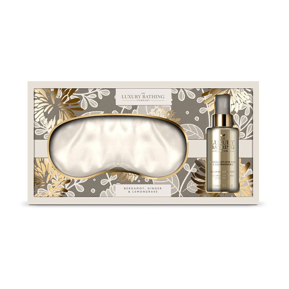 Luxury Bathing Co Bergamot Ginger & Lemongrass Sleep Set Eye Mask & Pillow Mist Bundle of 2