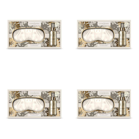 Luxury Bathing Co Bergamot Ginger & Lemongrass Sleep Set Eye Mask & Pillow Mist Bundle of 4