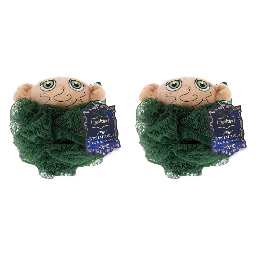 Warner Bros Harry Potter Dobby Body Exfoliator Mad Beauty Bath Pouf Pack of 2